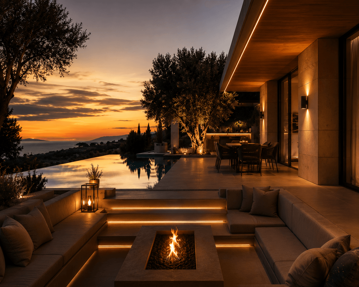Éclairage extérieur pour terrasse ou patio au Maroc